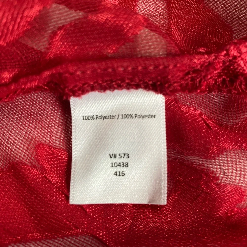 Coldwater Creek Red Sheer Oversized Blouse Women’s Size 18 - Picture 4 of 4